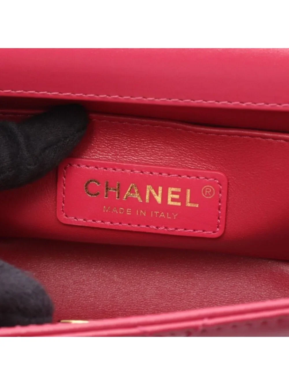 Chanel Shoulder Bag Quilted Flap Magenta Leather Chain